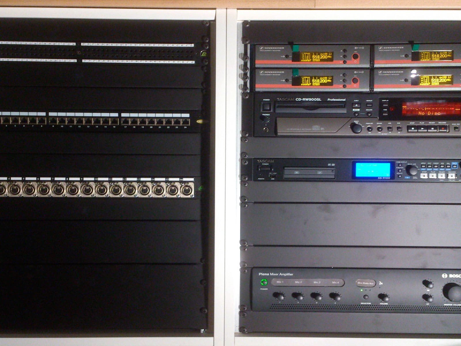 instal·lació equips de so - instalación equipos de sonido - rack control